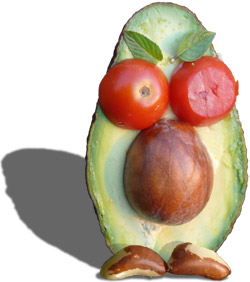 Picture of a cute avocado face