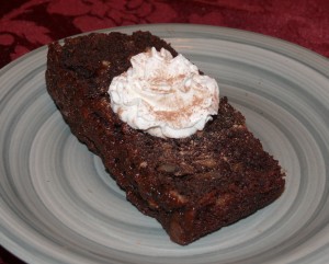 Picture of chocolate banana bread. Yum!