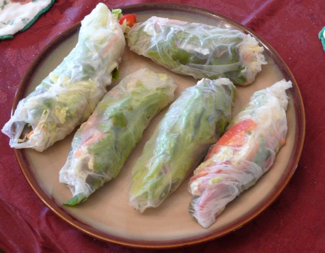 image of summer rolls on a plate