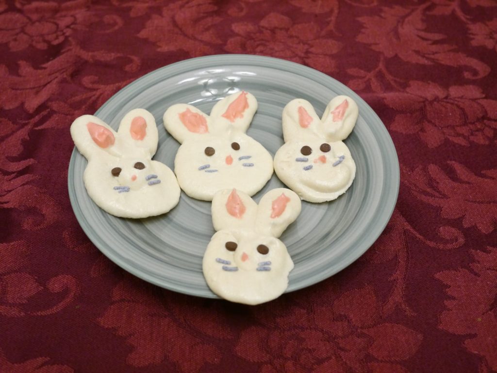 Low FODMAP, gluten-free bunny meringue cookies