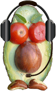Picture of Avocado face with headset