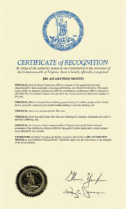 Declaration of Recognition - April is IBS Awareness Month in Virginia